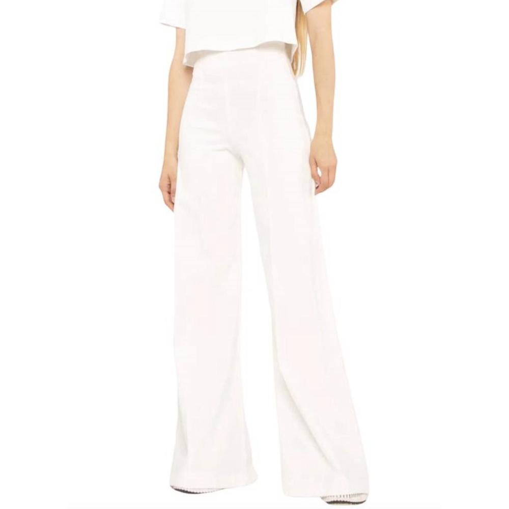 NEW RIPLEY RADER the ponte knit wide leg pant in off-white